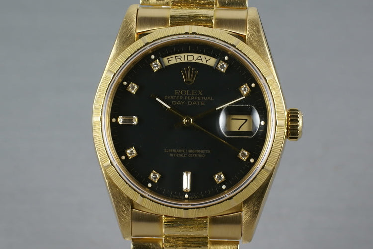 President 18078 bark finish with black factory Diamond Dial