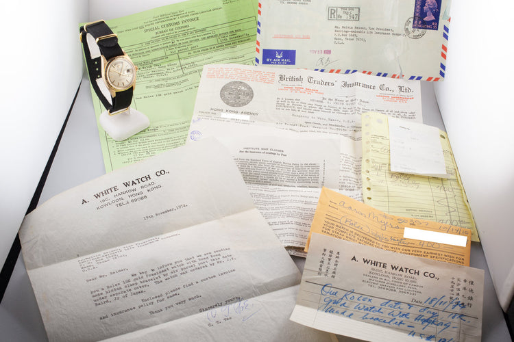 1972 Rolex 18K YG Day-Date 1803 with Box and Papers