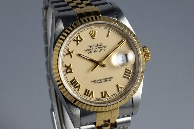 1991 Rolex Two Tone DateJust 16233 Cream Roman Dial