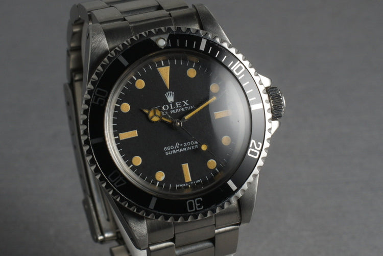 Rolex Submariner 5513 with orange creamy colored lume
