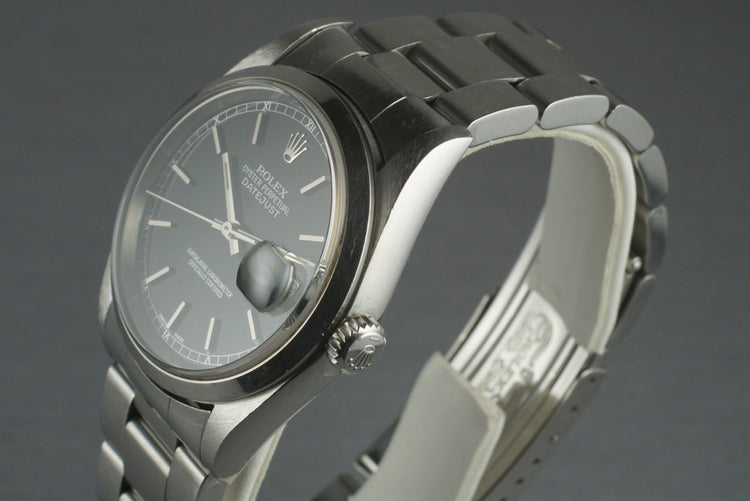 2001 Rolex DateJust 16200 Black Dial with Box Papers