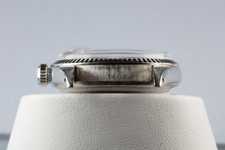 1973 Rolex DateJust 1601 with No Lume Silver Linen Dial