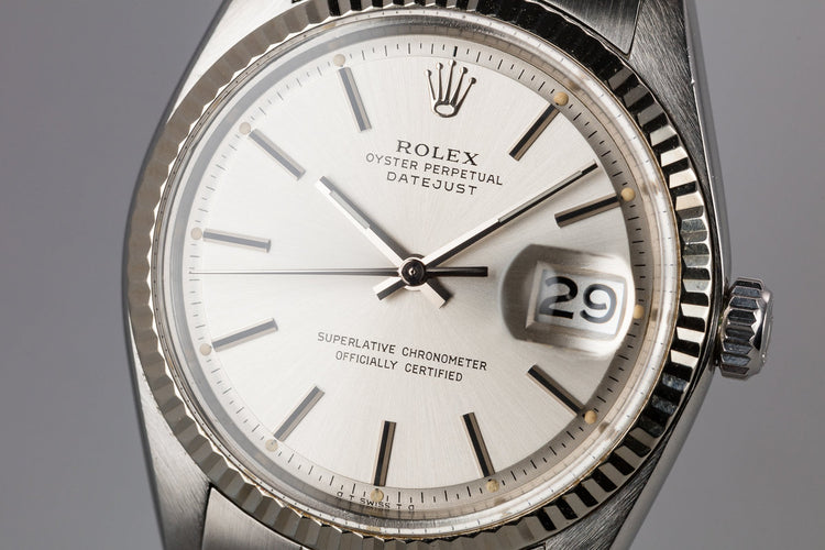 1978 Rolex DateJust 1601 Silver Sigma Dial with Service Papers