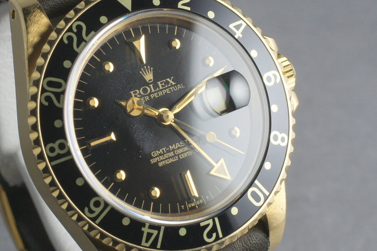 1980 Rolex GMT 18K with Black Nipple Dial 16758
