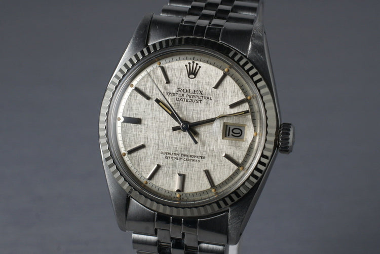 Vintage Rolex DateJust 1601 with Silver Linen Dial