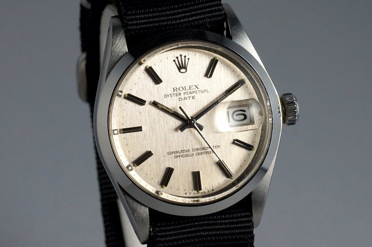1972 Rolex Date 1500 Brushed Silver Sigma Dial