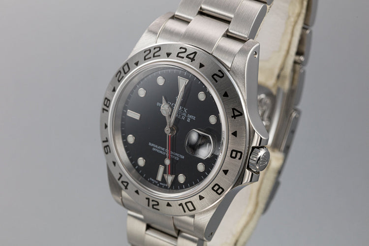 2001 Rolex Explorer II 16570 Black Dial with Box and Papers