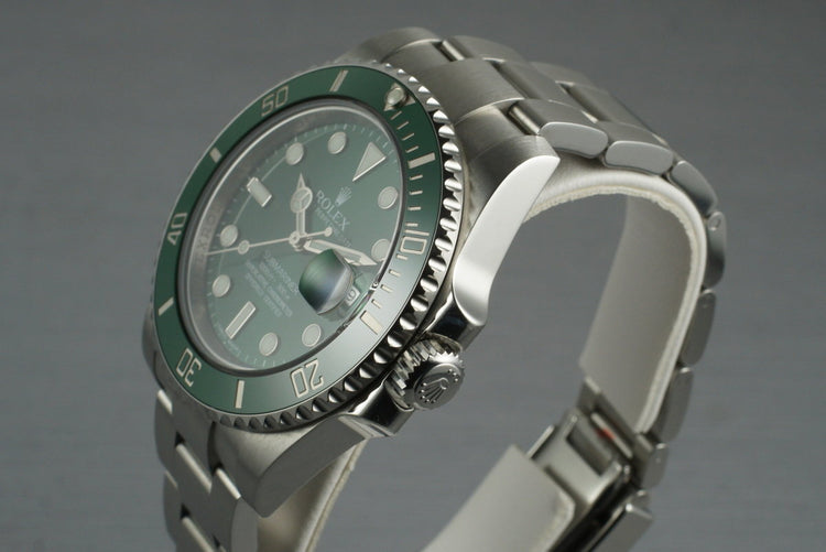 2013 Rolex Green Submariner 116610V with Box and Papers