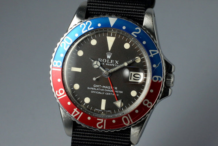 1968 Rolex GMT 1675 Brown Mark I Dial