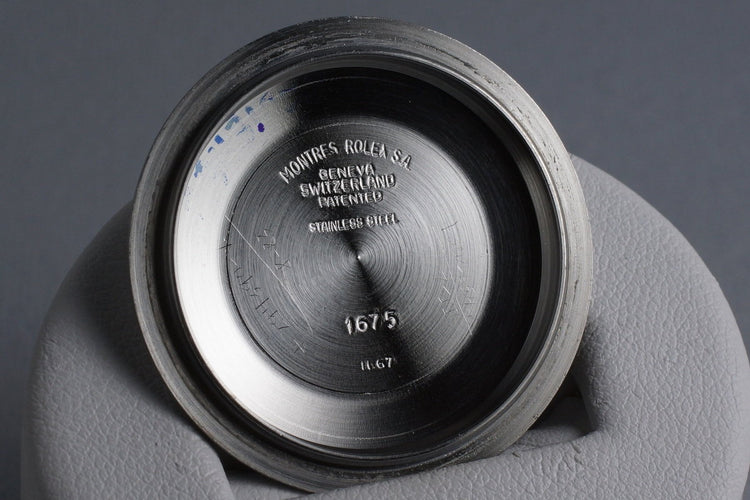 1967 Rolex GMT 1675 Mark I Dial and Fuchsia Insert with Box and Papers