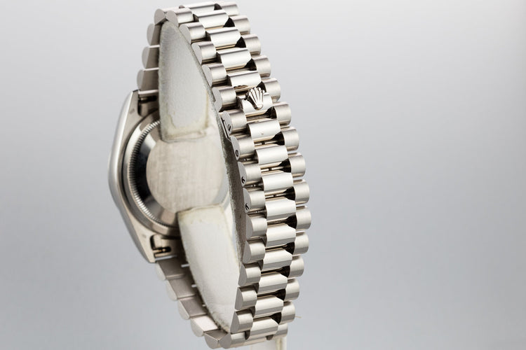 1993 Rolex 18K White Gold Day-date 18239 Silver Dial