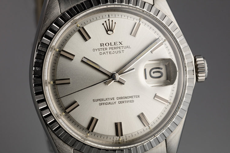 1971 Rolex DateJust 1603 Silver Wide Boy Dial with Double Papers, and Rolex Service Papers
