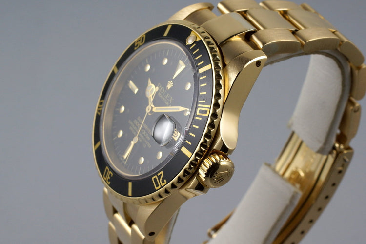 1983 Rolex YG Submariner 16808 Black Nipple Dial