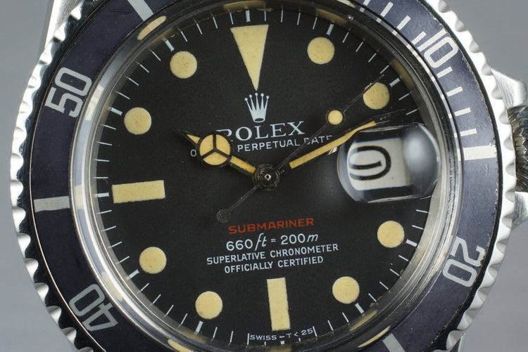 1971 Rolex Red Submariner 1680 Mark V Dial