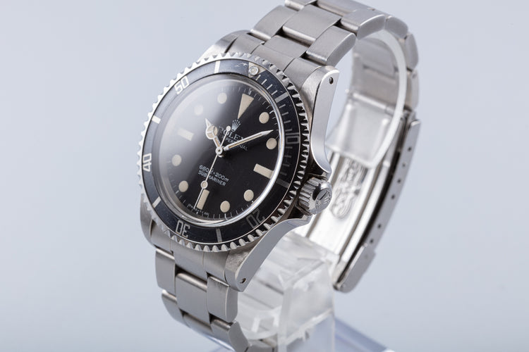 1986 Unpolished Vintage Rolex Submariner 5513 White Gold Surround Dial