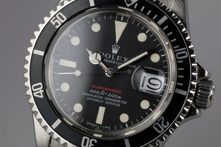 1970 Rolex Red Submariner 1680 MK IV Dial with Service Papers