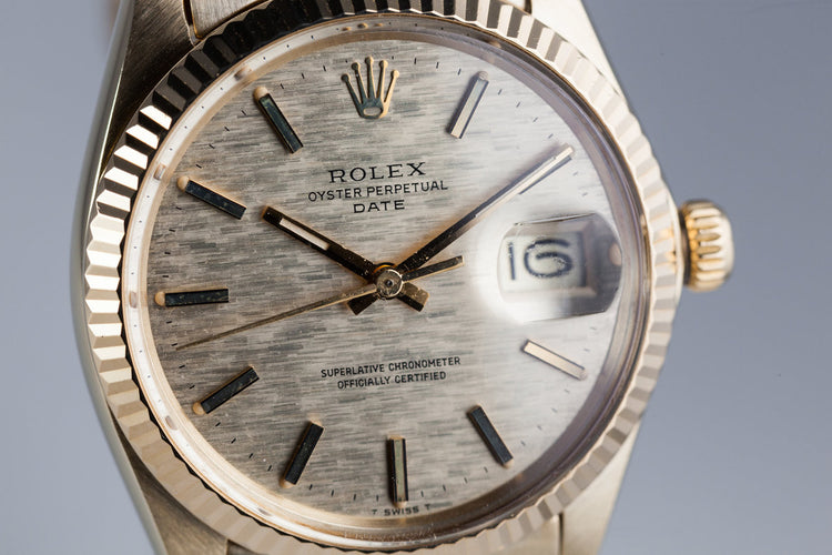 1973 Rolex Date 1500 14K YG Mosaic Dial