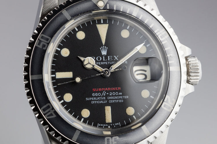 1972 Rolex Red Submariner 1680 MK IV Dial