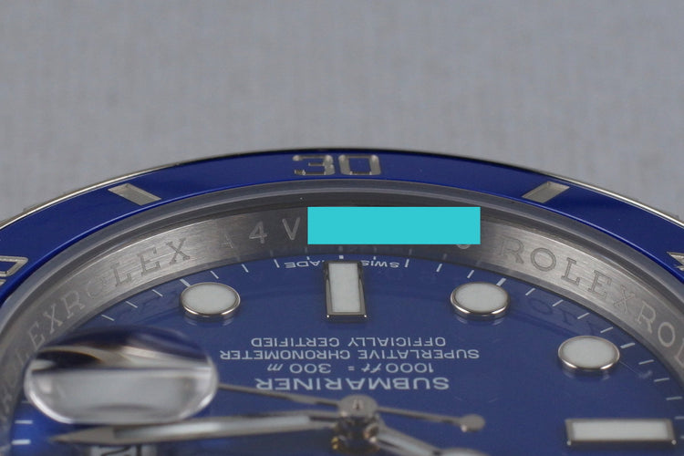 2016 Rolex WG Blue Submariner 116619 with Box and Papers
