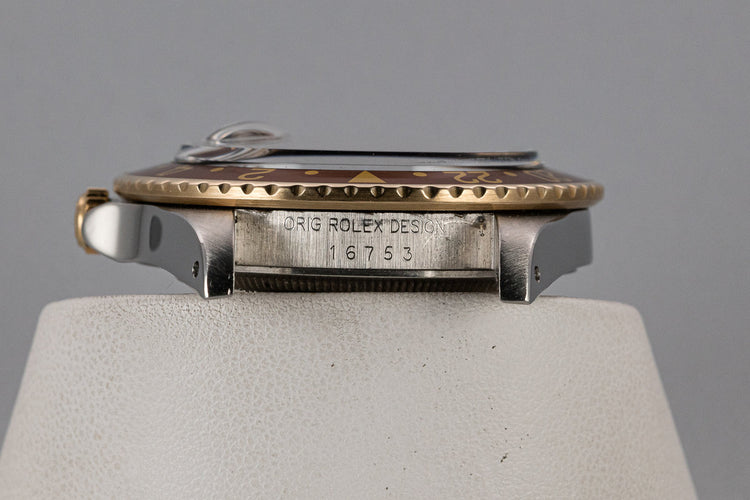 1982 Rolex Two-Tone GMT-Master 16753 Root Beer Nipple Dial with Box and Papers