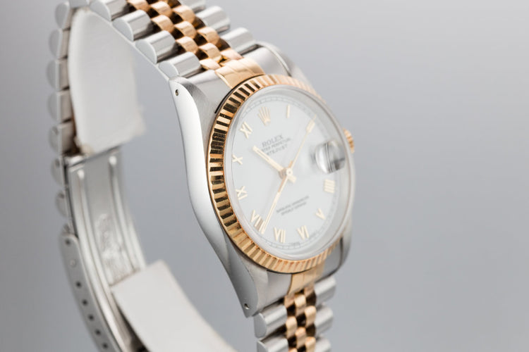 1991 Rolex Two-Tone DateJust 16233 White Roman Dial