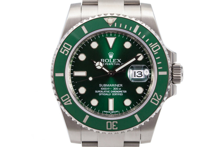 2010 Rolex Green Submariner 116610LV with Box and Papers