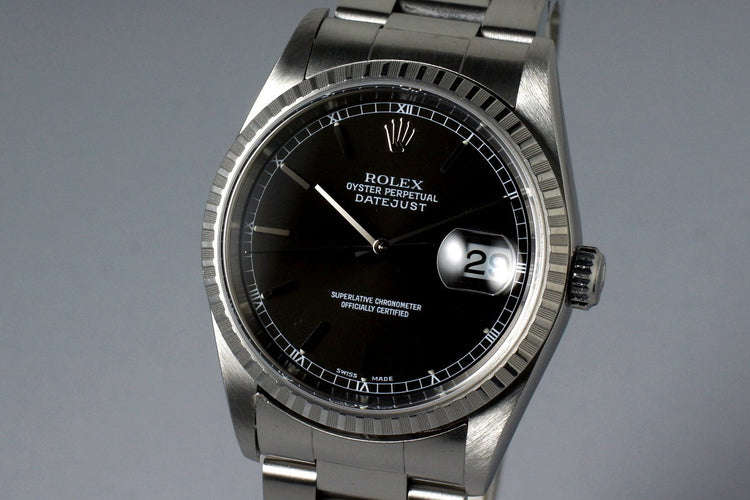 2001 Rolex DateJust 16220 Black Dial