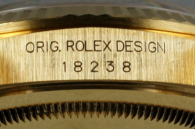 1995 Rolex YG Day-Date 18238 with Black Diamond Dial