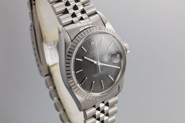 1987 Rolex DateJust 16030 Grey Tapestry Dial with Box and Papers