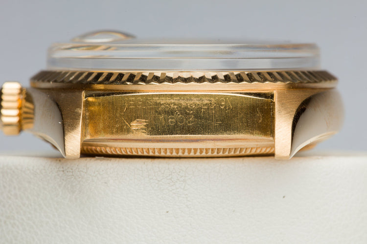 1971 18K YG Vintage Rolex Day-Date 1803 with Champagne Linen Dial