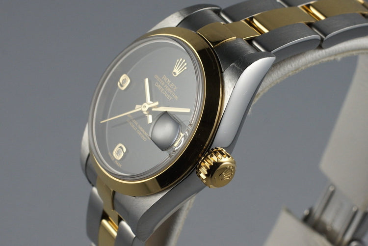 2002 Rolex Ladies Two Tone DateJust 79163 Onyx Dial with Box and Papers