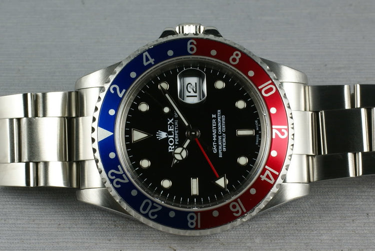 Rolex GMT Ref: 16710 F serial with Box and Papers