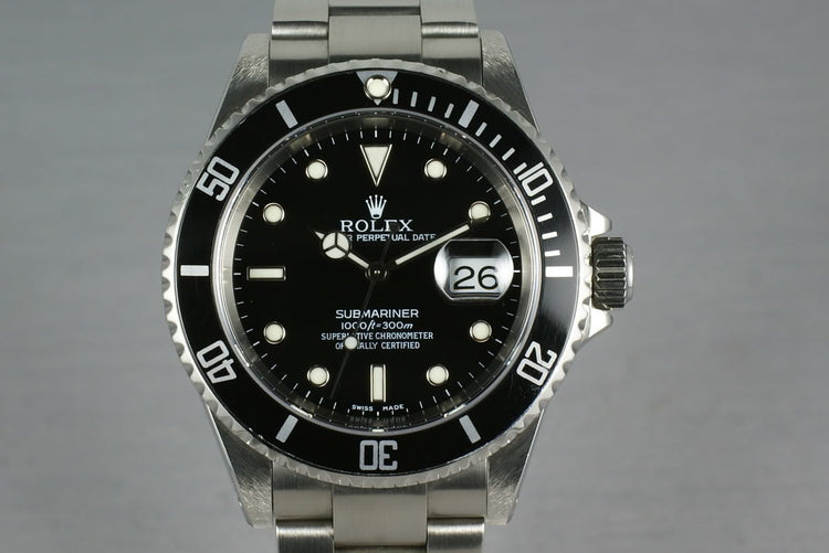Rolex Submariner 16610 with box and papers K serial