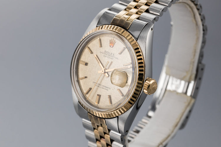 1972 Rolex Two Tone DateJust 1601 With Linen Dial