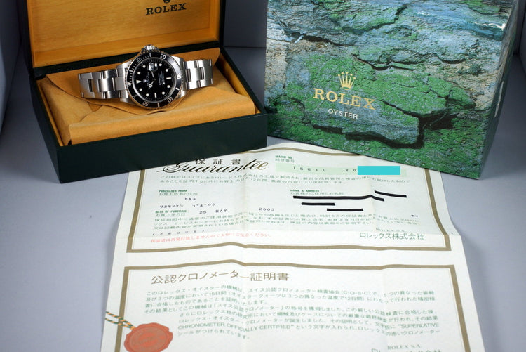 2002 Rolex Submariner 16610 with Box and Japanese Papers