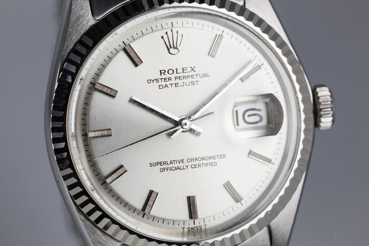 1970 Rolex DateJust 1601 Silver Dial with No Lume Dial