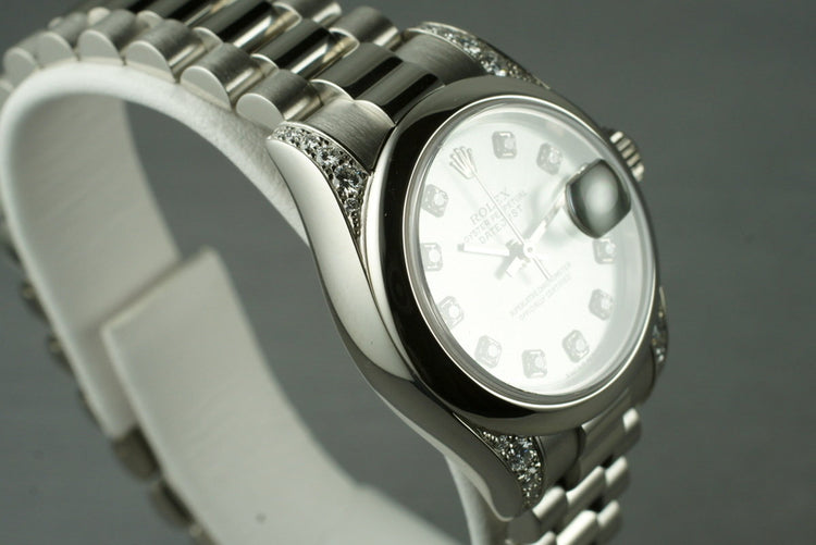 2001 Ladies Platinum Rolex Datejust 179296 with Factory Diamond Dial