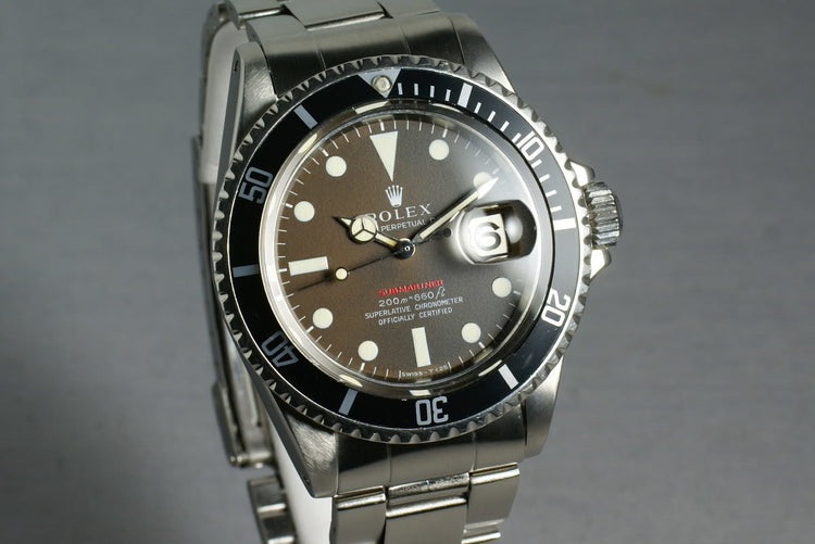 Rolex Red Submariner Ref: 1680 Meters First Mark 2 BROWN with papers