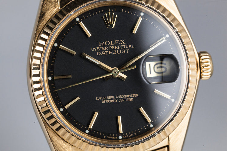 1977 Rolex 18K DateJust 1601 with 18K Oyster Bracelet