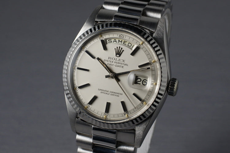 1968 Rolex WG Day-Date 1803 Matte Silver Dial