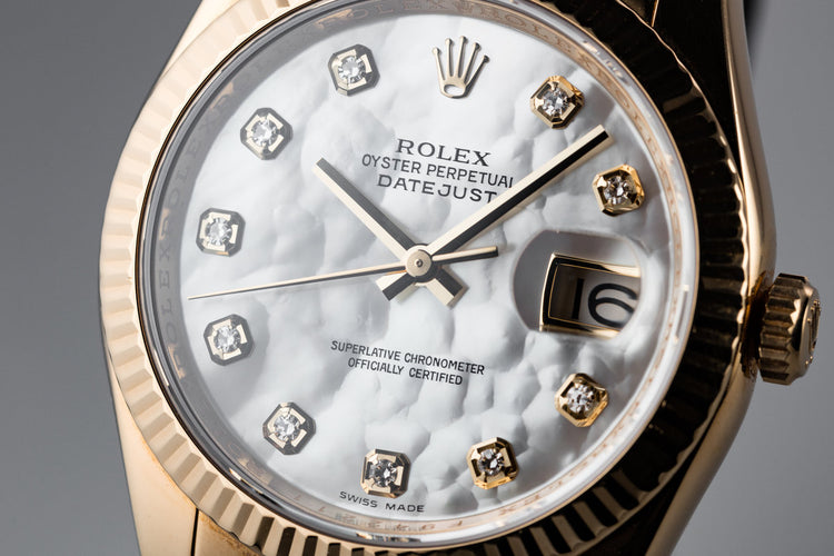 2003 Rolex 18K Gold DateJust 116138 with Mother of Pearl Diamond Dial