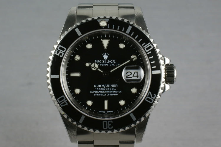 Rolex Submariner 16610 Box and Papers A serial
