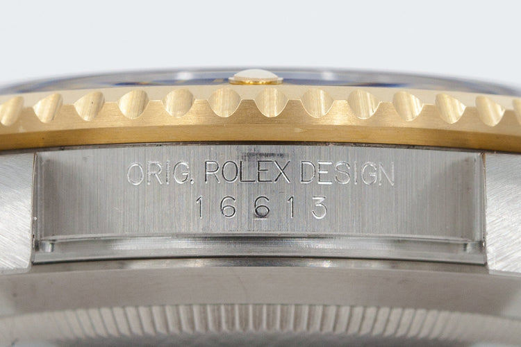 1999 Two-Tone Rolex Submariner 16613 with Serti Dial with Box and Papers