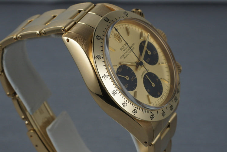 1987 Rolex Daytona 18K 6265 with Gold Dial and Box and Papers