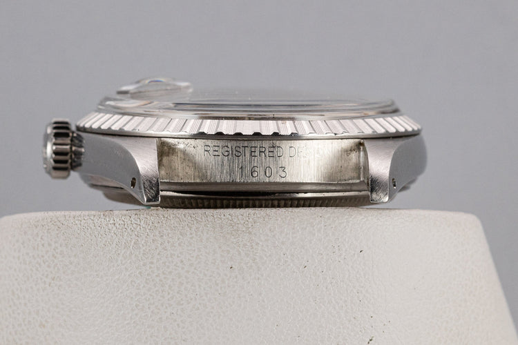 1974 Rolex DateJust 1603 Silver Sigma RAIL DIAL Dial