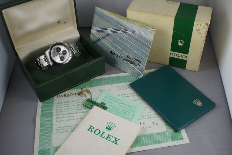 1971 Rolex Daytona 6265 Silver Big Red Daytona with Punched Papers