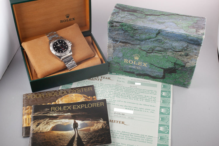 1997 Rolex Explorer II 16570 Black Dial with Box and Papers
