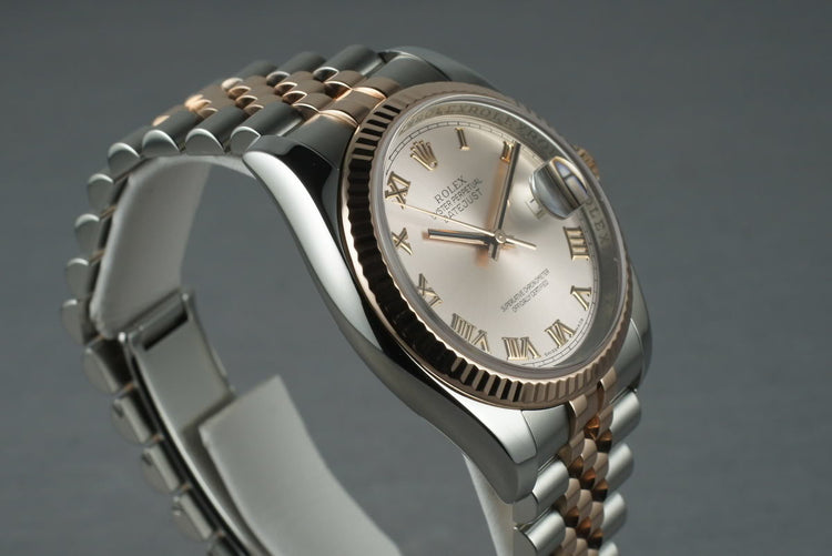 2011 Rolex Rose Gold & Stainless Steel Datejust 116231 with papers