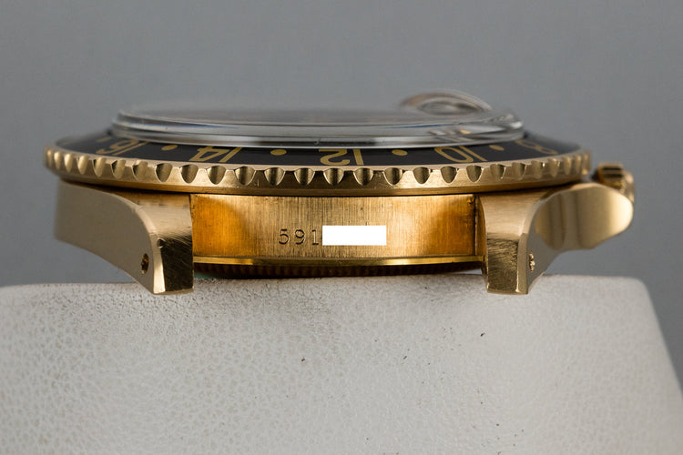 1979 Rolex 18K YG GMT-Master 1675 Black Nipple Dial with Box and Papers
