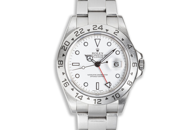 2002 Unpolished Rolex Explorer II 16570 Polar Dial